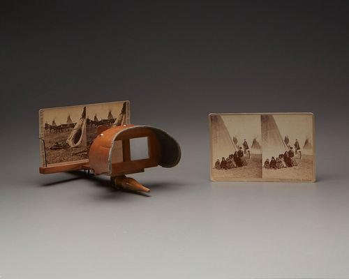A Stereoscope with a group of Stereograph cards