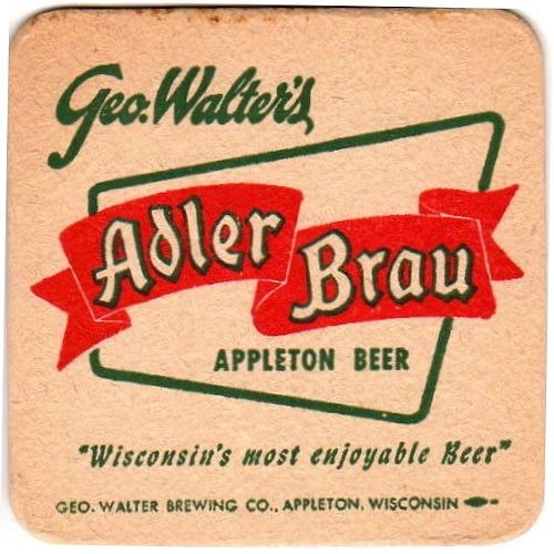 1953 Adler Brau Appleton Beer WI-WAL-A-11 Appleton, Wisconsin