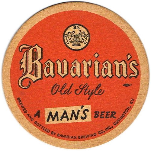 1946 Bavarian's Old Style Beer 4Â¼ inch coaster KY-BAV-4 Covington, Kentucky