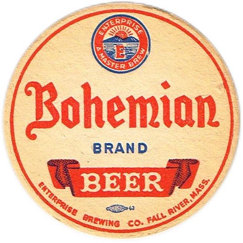 1940 Bohemian Brand Beer MA-ENT-8 Fall River, Massachusetts