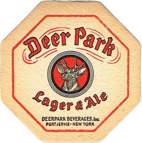 1934 Deer Park Lager & Ale 4Â¼ inch coaster NY-DPB-1 Port Jervis, New York