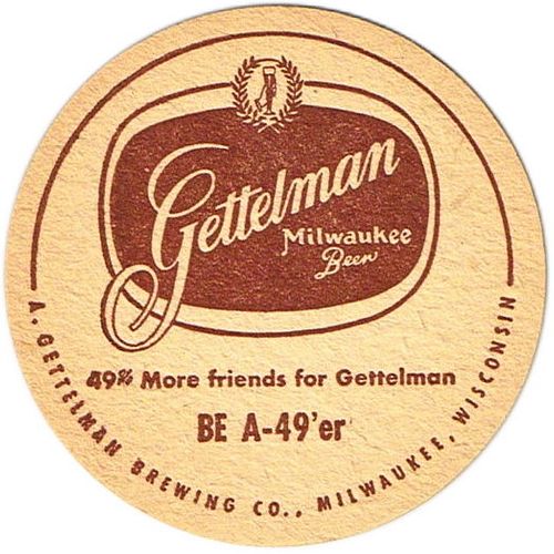 1958 Gettelman Milwaukee beer WI-GET-31 Milwaukee, Wisconsin