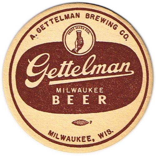 1946 Gettelman Milwaukee Beer WI-GET-54 Milwaukee, Wisconsin