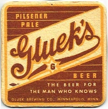 1938 Gluek's Pilsener Pale Beer MN-GLU-4 Minneapolis, Minnesota