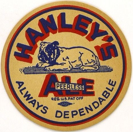1942 Hanley's Peerless Ale 3Â¾ inch coaster RI-HAN-11 Providence, Rhode Island