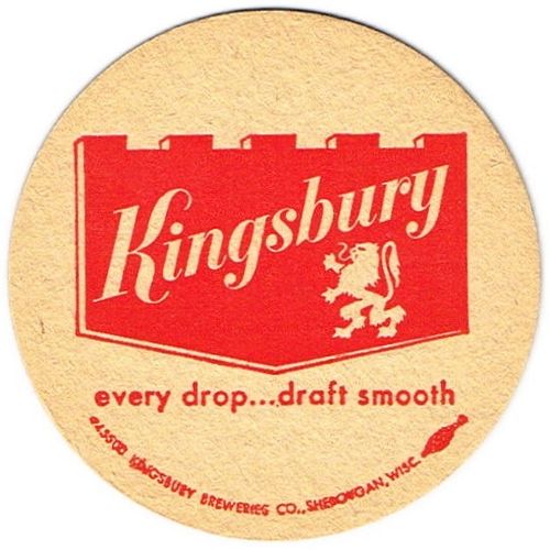 1966 Kingsbury Beer WI-KIN-12 Sheboygan, Wisconsin