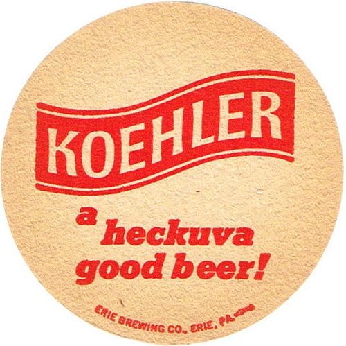 1975 Koehler Beer PA-ERIE-10 Erie, Pennsylvania