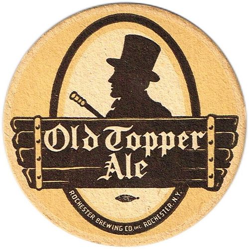 1935 Old Topper Ale 4Â¼ inch coaster NY-RBC-3B Rochester, New York