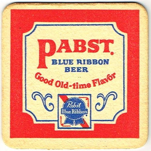 1970 Pabst Blue Ribbon Beer 3Â¾ inch coaster WI-PAB-43 Milwaukee, Wisconsin