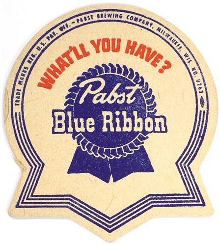 1959 Pabst Blue Ribbon Beer WI-PAB-70 Milwaukee, Wisconsin