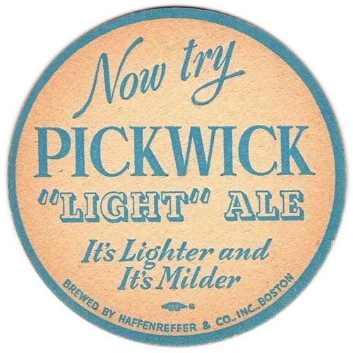 1948 Pickwick Light Ale MA-HAFF-7 Boston, Massachusetts