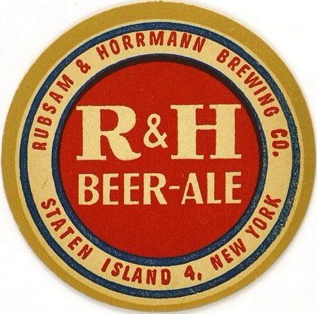1942 R&H Beer/Ale 3Â¾ inch coaster NY-R&H-23 Stapleton, New York