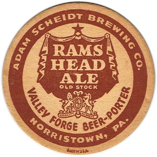 1943 Rams Head Old Stock Ale PA-SCHE-25 Norristown, Pennsylvania