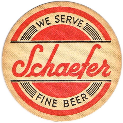 1940 Schaefer Beer 4Â¼ inch coaster NY-SCHF-2 Brooklyn, New York