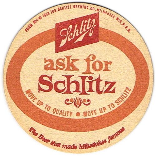 1958 Schlitz Beer WI-SCH-99 Milwaukee, Wisconsin