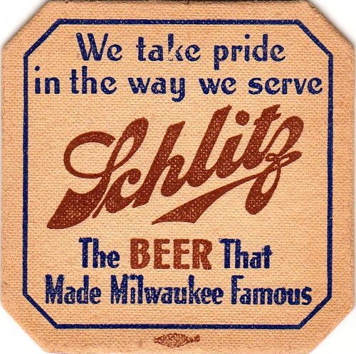 1939 Schlitz Beer Octagon WI-SCH-36 Milwaukee, Wisconsin