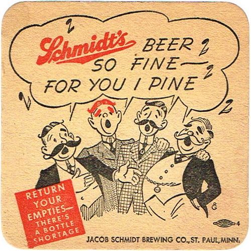 1943 Schmidt's City Club Beer MN-SCH-16 Saint Paul, Minnesota