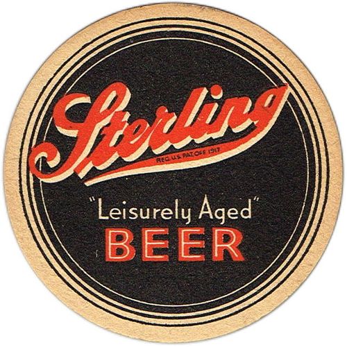 1934 Sterling Beer 4Â¼ inch coaster IN-STE-1 Evansville, Indiana