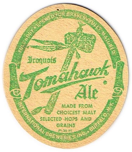 1972 Tomahawk Ale NY-IRI-11 Buffalo, New York