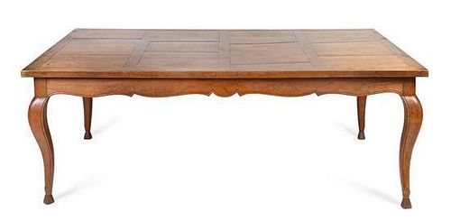 * A Louis XV Provincial Style Library Table Height 30 1/2 x width 86 1/2 x depth 52 inches.