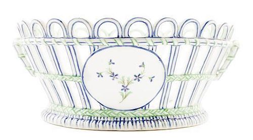A Niderviller Porcelain Basket Diameter 9 1/4 inches.