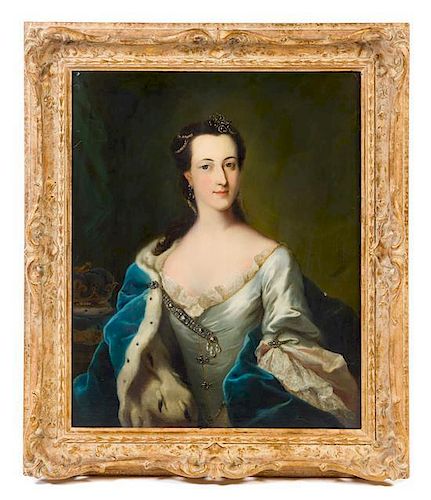Artist Unknown, (18th/19th Century), Portrait of a Lady in Blue Robes with Ermine Tails