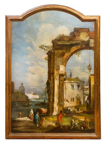 Artist Unknown, (Continental, 20th Century), Landscape with Figures and Ruins