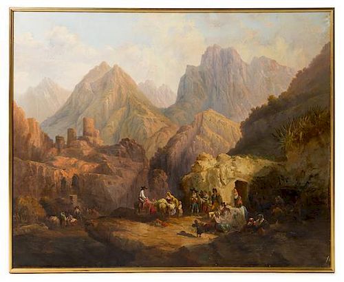* Jenaro Perez de Villaamil, (Spanish, 1807-1854), Spanish Campaign Among Ruins, 1846