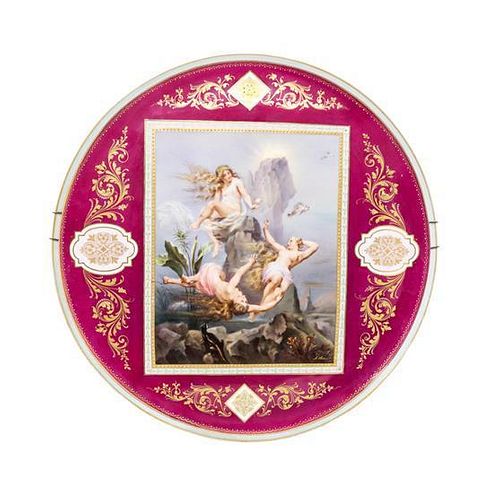A Royal Vienna Porcelain Charger Diameter 14 1/2 inches.