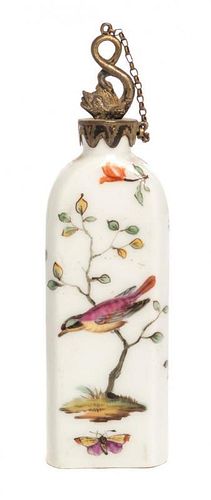 A Meissen Porcelain Perfume Bottle Height 4 1/2 inches.