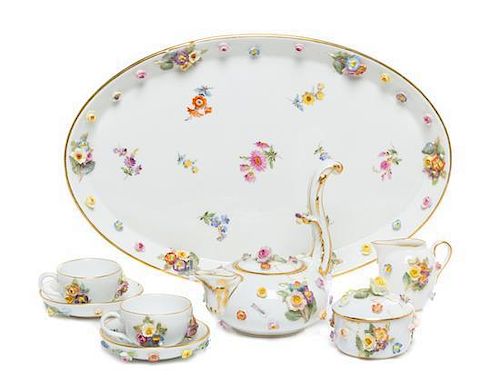 * A Meissen Porcelain Diminutive Tete-a-Tete Width of tray 10 1/2 inches.