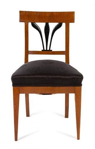 * A Biedermeier Part Ebonized Side Chair Height 33 inches.