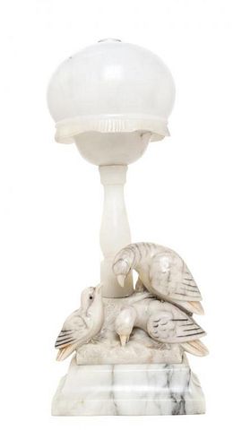A Continental Alabaster Lamp Height 19 1/4 inches.
