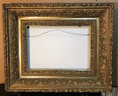 Ornate Antique Gold Leaf Frame for Artwork or Mirror