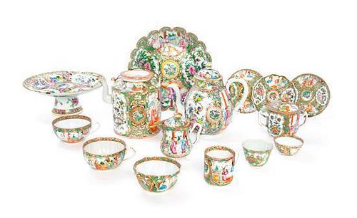 A Chinese Export Rose Medallion Porcelain Service
