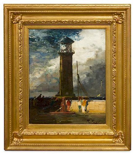 Edwin John Ellis, (British, 1841-1895), Lighthouse
