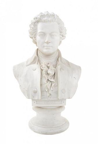 * A Bisque Porcelain Bust Height 17 inches.
