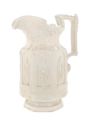 An English Salt Glaze Apostle Pitcher, Charles Meigh Height 11 inches.