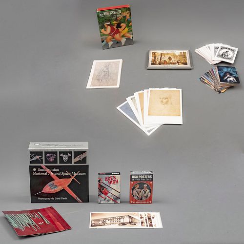 Lote de postales y mazos de cartas. Estados Unidos y México SXX y XXI Temática de la Gran Guerra, II Guerra Mundial, Aeronáutica, otros