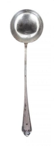 A Continental Silver Ladle, , the handle with an applied edge.
