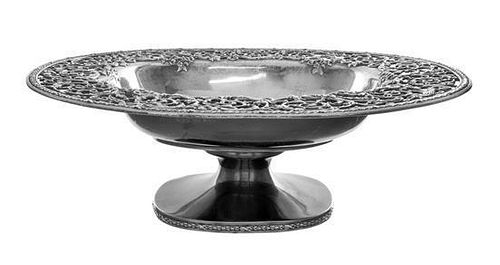 * An American Silver Footed Center Bowl, Graff. Washbourne & Dunn, Early 20th Century, of oval form with open scrolling edge.