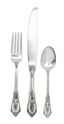 * An American Silver Partial Flatware Service, R. Wallace & Sons Mfg. Co., Wallingford, CT, 20th Century, Rose Form pattern, com
