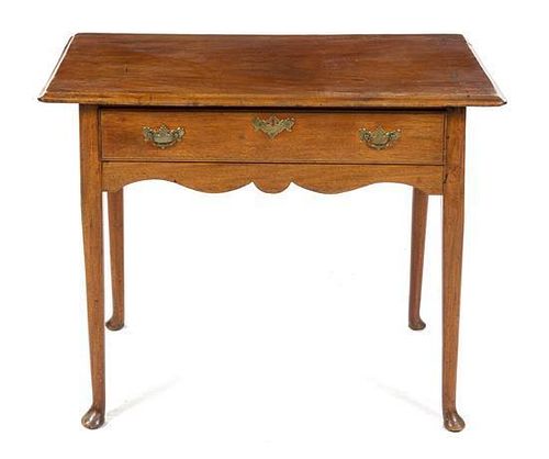 An American Mahogany Tea Table Height 27 1/2 x width 36 x depth 19 3/4 inches.