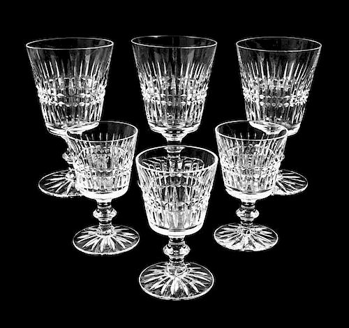 * A Group of American Cut Crystal Stemware Height of goblet 6 inches.