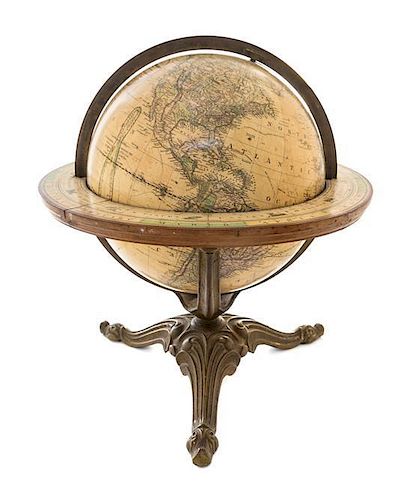 A 12-Inch Terrestrial Globe Height 19 inches. Gilman Joslin, Boston.