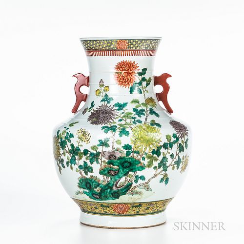 Large Polychrome-enameled Vase