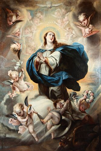 Immaculate Virgin, in the manner of Acisclo Palomino y Velasco (Córdoba, 1655 - Madrid, 1726), Cordoba school of the 17th century