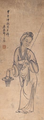 Antique Chinese Painting mounted as Scroll