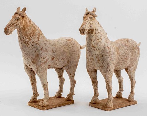 Chinese Tang Dynasty Terracotta Horses, Pair