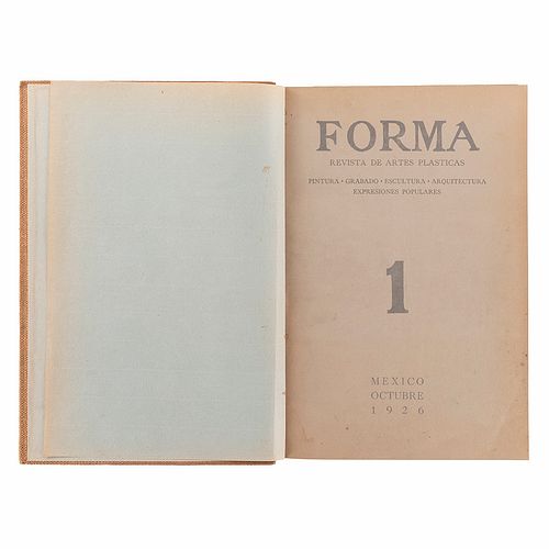 Fernández Ledesma, Gabriel (Director). Forma Revista de Artes Plásticas. México: SEP - UNAM, 1926 - 1927. 7 números en un volumen.